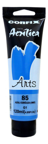 Tinta Acrílica Arts Corfix 120ml Cor Azul Cerúleo 85 G1