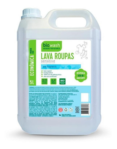 Lava Roupas Sensitive Biodegradável Biowash 5l