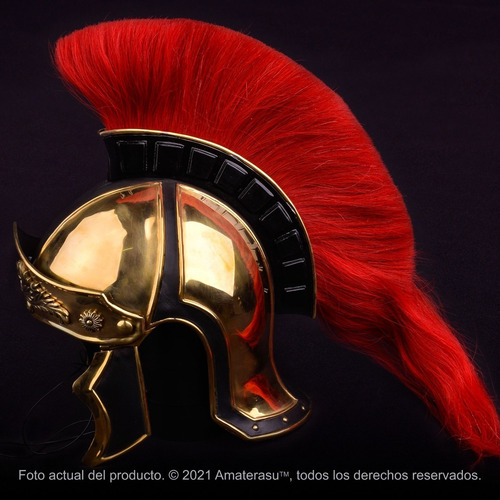 Imagen 3 de 10 de Casco Greco Romano Cresta Roja Premium Espada Gladius