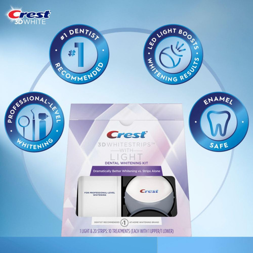 Crest Whitestrips 3d Tiras Para Blanquear Dientes Con Luz