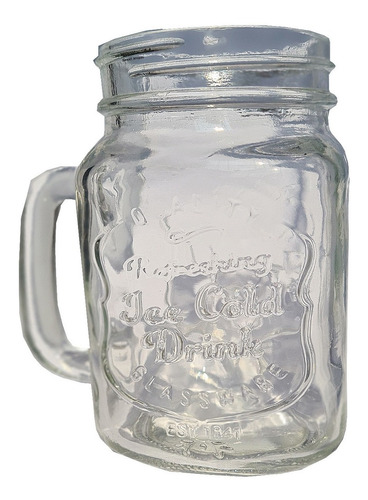 Imagem 3 de 4 de 12 Caneca Mason Jar Vidro Sem Tampas/ Canudo Sweet Amado