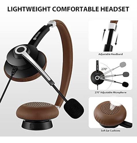 Auriculares Usb Arama Con Micrófono Y Cancelación De Ruido