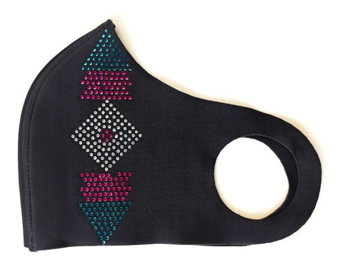 Imagem 1 de 3 de Máscara Preta Geometric Strass
