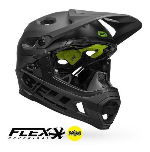 Casco Ciclismo Bell Super Dh Mips - Flex Spherical Color Negro Talla M