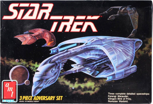 Amt Ertl Star Trek 3 Pieza Adversary Micro Ship Set Romulan