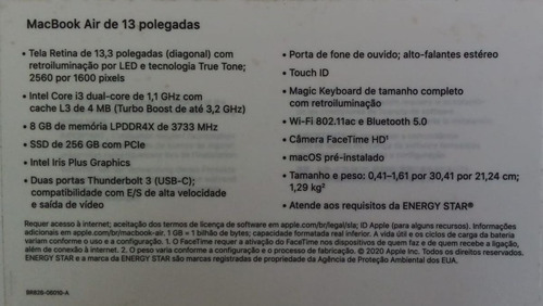 Macbook Air A2179 De 13, Proc. I3, 8 Gb Ram, 256 Gb - Rosa (Usado)