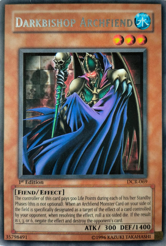 Yugioh! Darkbishop Archfiend Dcr-069 Rare