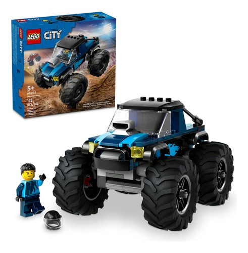 LEGO® City Camioneta Monstruo Azul juguete de construcción con un vehículo todoterreno y una minifigura de un conductor, para niños y niñas de 5 años en adelante 60402