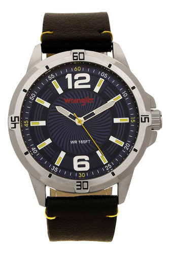 Reloj Wrangler Para Hombre, Caja Plateada De 48 Mm, Segunder