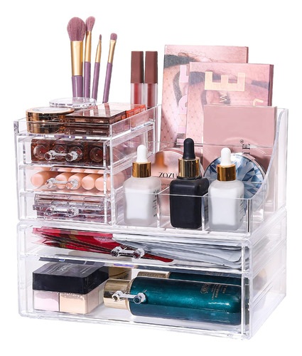 Organizador De Maquillaje Acrílico Con Cajones, Caja De Al.