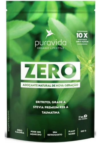 Adoçante Em Pó Zero Eritritol Stevia Taumatina Pura Vida