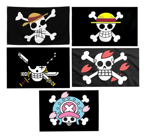 Bandera One Piece Luffy Buggy Trafalgar Zoro Chopper Ace 