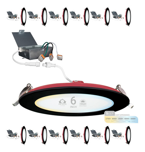 Paquete De 12 Luces Led Empotrables De 6 Pulgadas Y 2 Horas