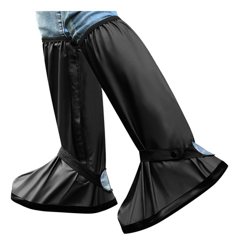 Cubiertas De Calzado Impermeables Thickened Zipper Negro Negro Talle