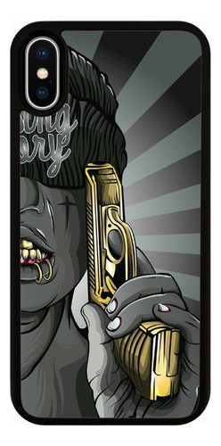 Funda Protector Para Huawei Gangster Arma Gold Oro