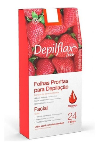 Kit 3 Folhas Depilacao Morango Facial - Depilflax