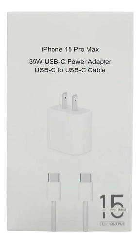 Cargador Para iPhone Series 15/16 35w Usb-c A Usb-c