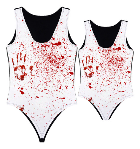 Body Mãe E Filha Helloween Body Com Sangue Estampado