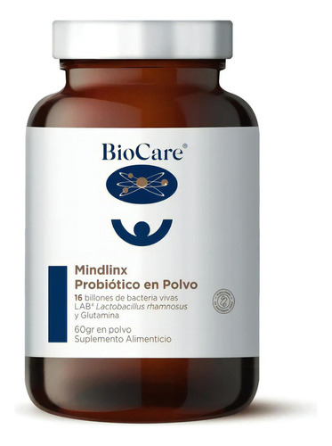 Biocare Mindlinx Probiotico Glutamina Alergia Alimentaria Sabor Sin Sabor