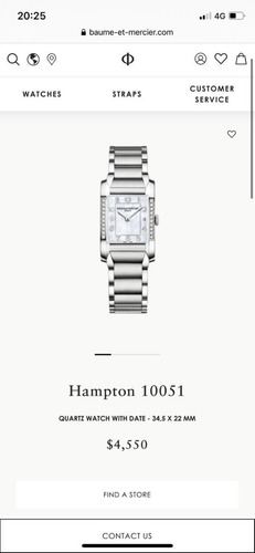Relógio Baume & Mercier Suiço Feminino C Diamantes E Nf