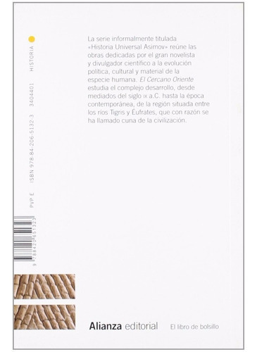 El Cercano Oriente, De Asimov, Isaac. Editorial Alianza, Tapa Blanda En Español, 2011