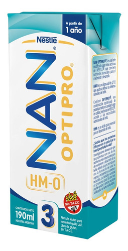 Leche Líquida Nestlé Nan Optipro 3  En Brick 190ml Por 24 U