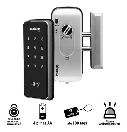 Fechadura Digital Intelbras Fr201 Touch Screen Senha Cartão