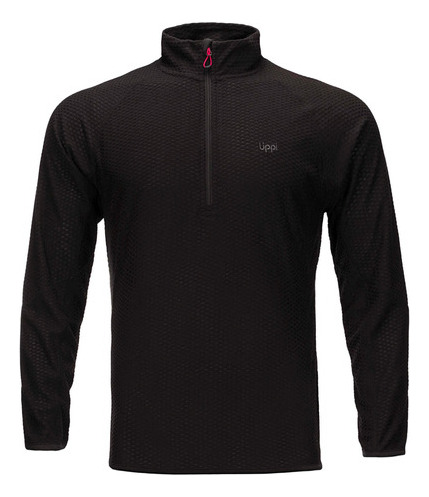 Poleron Hombre Lippi Jacarandá Nano-f 1/4 Zip Negro V20