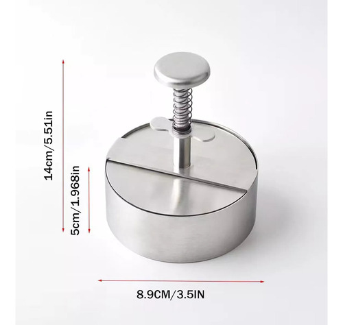 Molde Práctico De Aluminio For Hacer Hamburguesas De 9 Cm