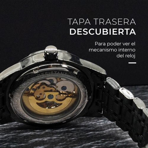 Reloj Hombre Burk 9225 Original Eeuu Automatico Minimalista Color De La Malla Negro Color Del Fondo Azul