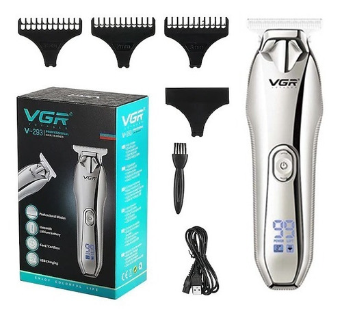 Maquina Corta Pelo Barba Vgr V-293 Recargable Usb Panel Led 