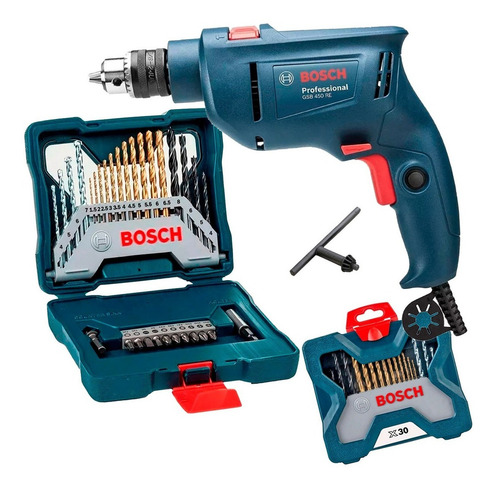 Taladro C Percusión Bosch Gsb 450 Re 10mm 450w Veloc Variab Color Azul