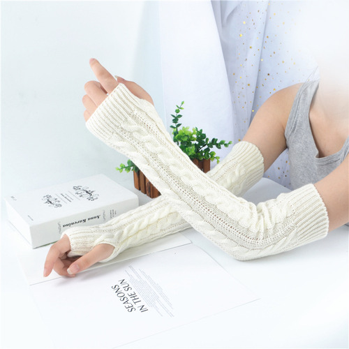 Py 2 Pares De Guantes Sin Dedos De Invierno De Punto Largo,