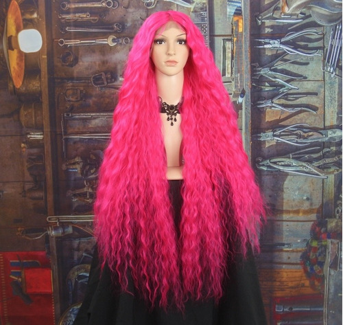 Peruca Lace Front Austrália Power Pink Rosa - Wig Up!