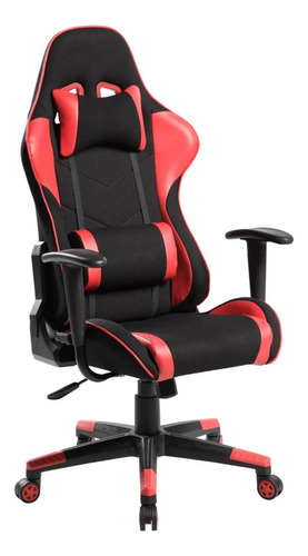 Silla De Escritorio Gamer Reforzada Wanted Zr Negra/roja