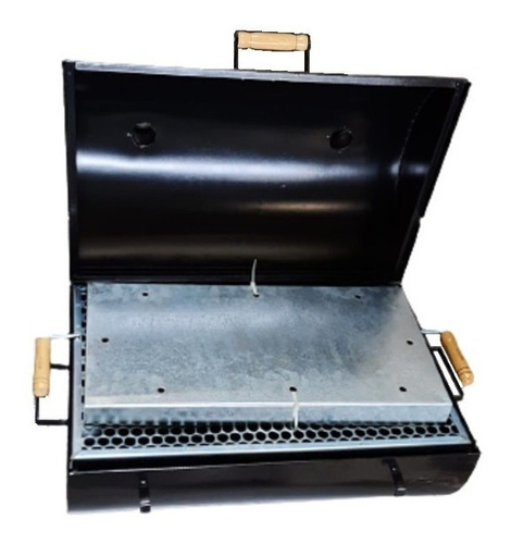 Churrasqueira Bafo Grill Inteira 100l Grelha,suporte E Rodas Cor Preta