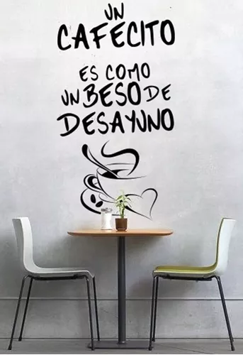 Vinil Decorativo Para Pared Frases Letras Amor Por El Cafe