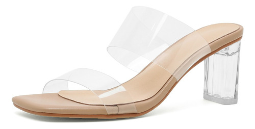 Sandalias Transparentes Mujer De Tacón Alto Zapatos Elegante