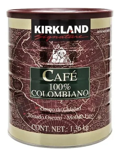 Café Molido 100% Colombiano Kirkland 1.36 Kg Envio Inmediato