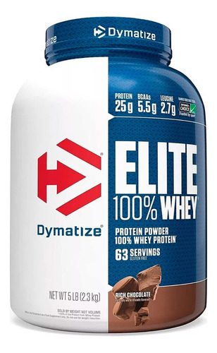 Proteina Elite 100% Whey Dymatize 5 Libras Sabor Rinch Chocolate