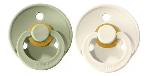 Chupetes Bibs X2 Caucho Bpa Free 3 Tamaños Color Ivory/sage Período De Edad 6-18 Meses