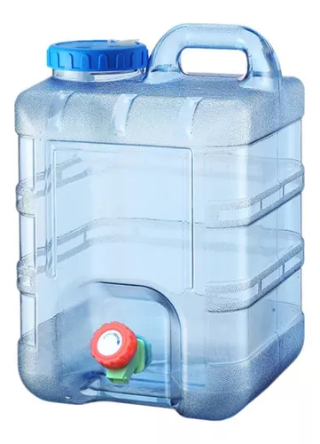 Tanque de agua 20 litros con grifo, 44 x 17 x 36 cm, bidón, garrafa, jarra,  dispensador de agua, bebidas, recipiente, contenedo