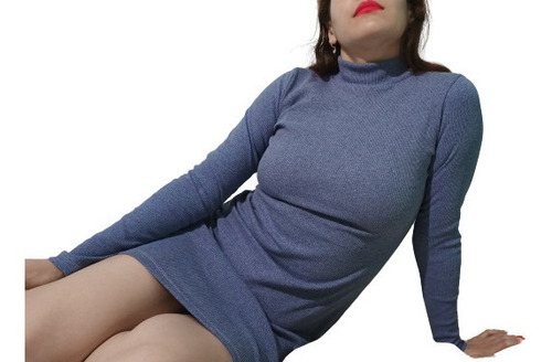 Vestido Polera Manga Larga  Elastizado Abrigado