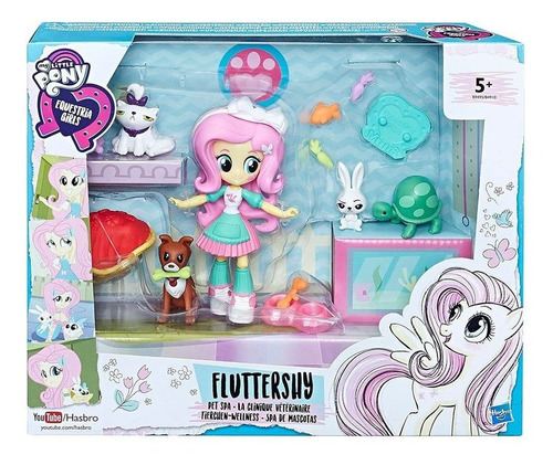 Fluttershy Spa Mascotas Equestria Girls Muñeca Hasbro Orig