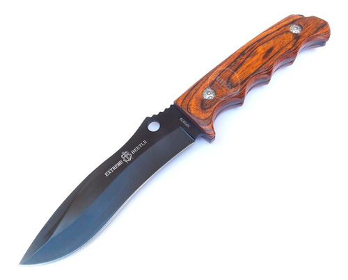 Cuchillo Mango De Madera Supervivencia Funda Caza Pesca Camp