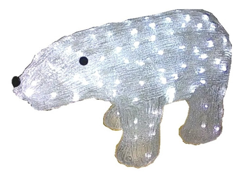 Oso Polar Acrilico De Lujo Con Luz Led Grande Figura Navidad