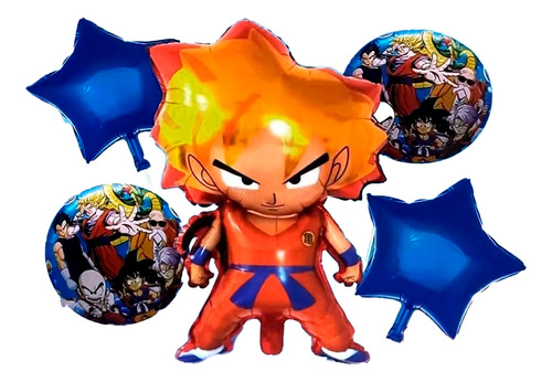 Bouquet Globos Dragon Ball Z Goku Saiyajin Dorado