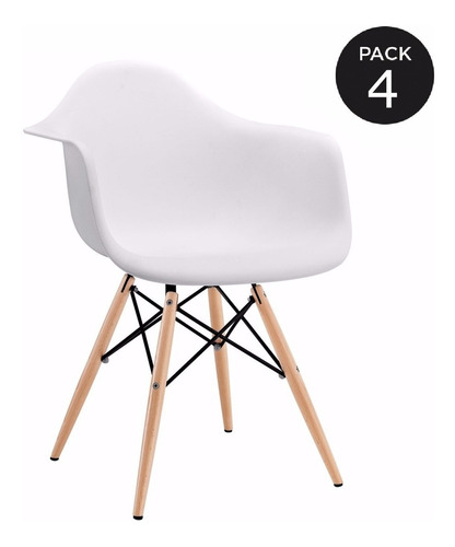 Silla Eames Con Brazo, Set 4 Sillas - Promo!!!