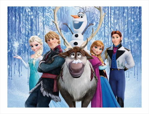 Papel De Parede Auto Adesivo Frozen Elza Olaff Infantil 4m²