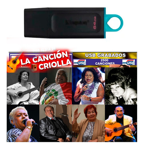 Usb 32gb Con Musica + 3500 Cancion Criolla Peruana